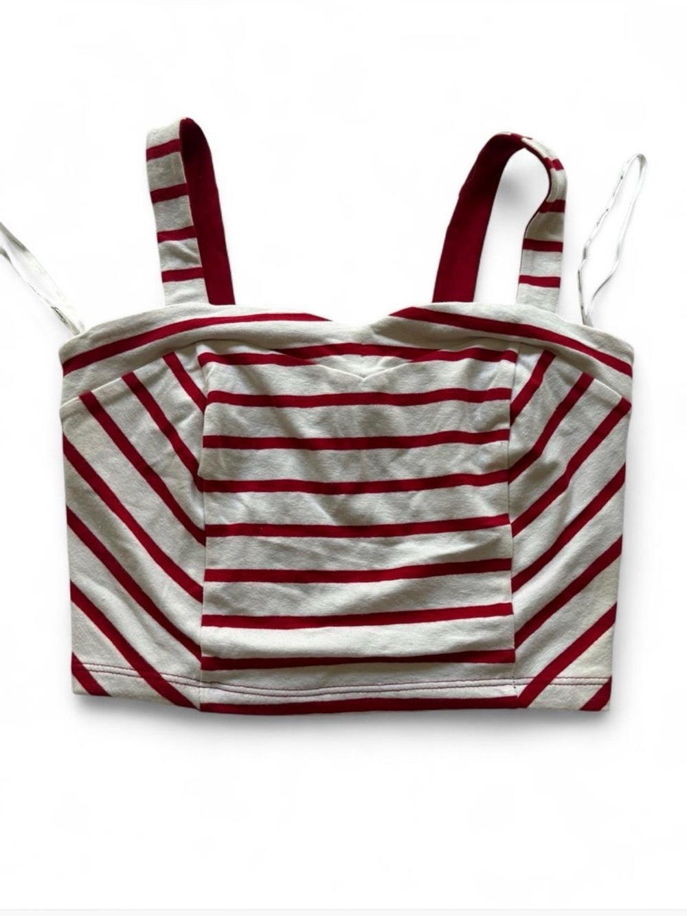 NWT Forever 21 Red & White Striped Crop Top | Fully Lined | Size: S